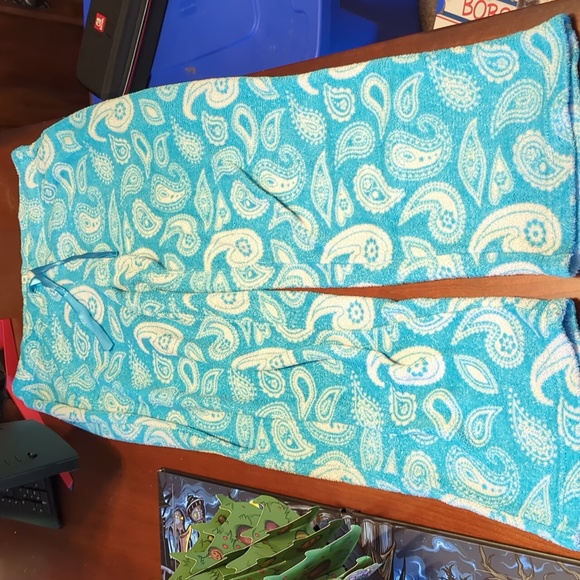 Light Blue and White Drawstring Ribbon Pajama Pants - Picture 3 of 6